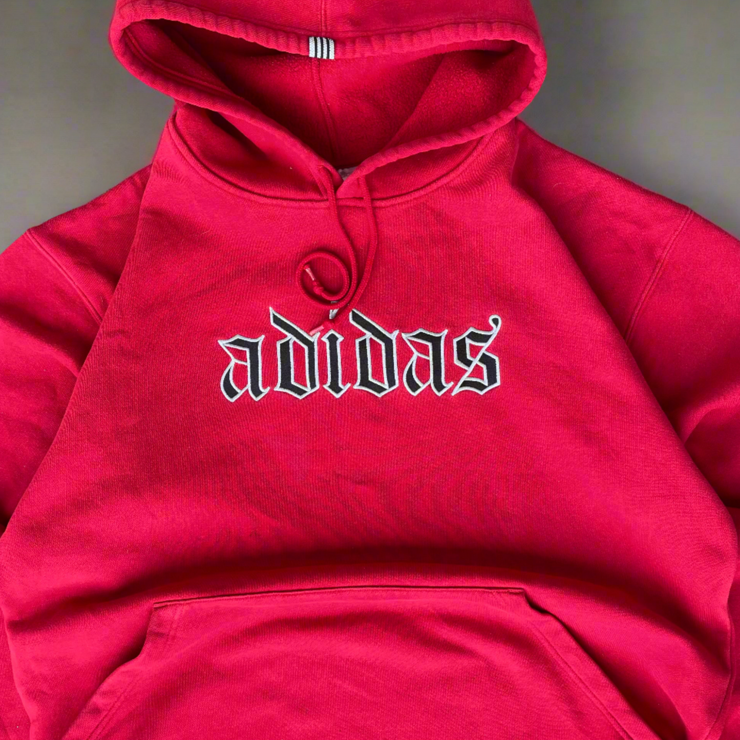 vintage adidas embroidered spellout hoodie