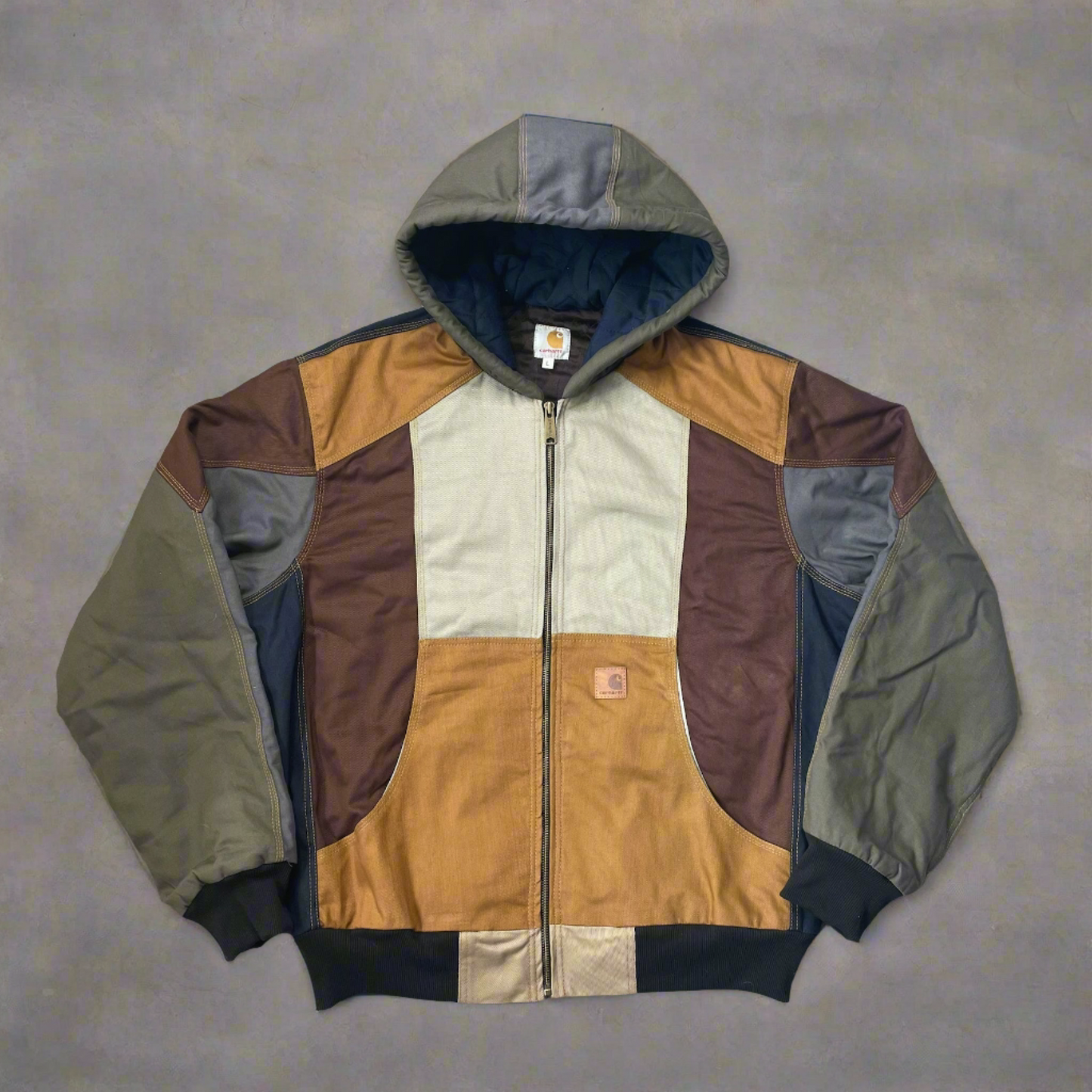 Vintage Rework Carhartt Hooded Patchwork Jacket