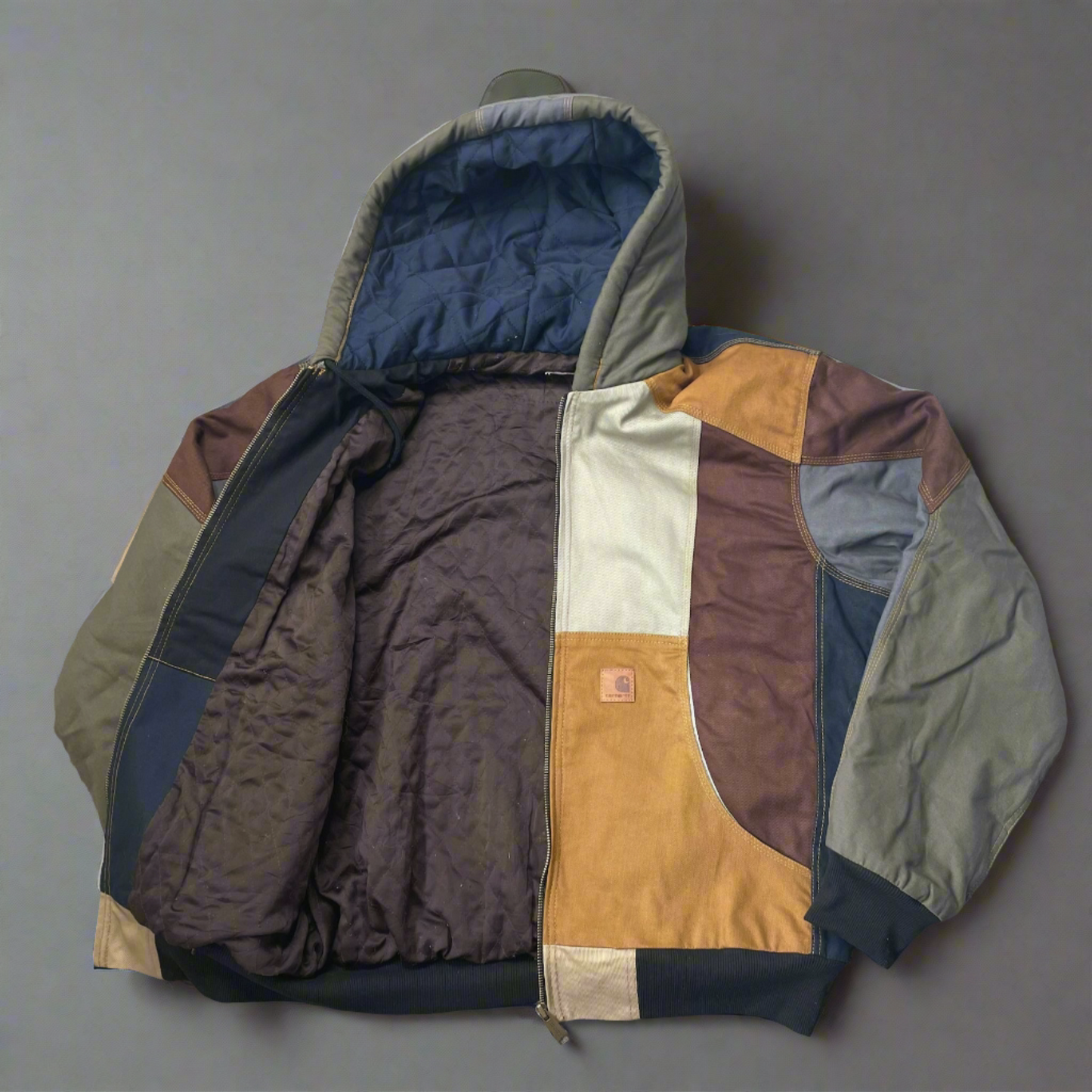 Vintage Rework Carhartt Hooded Patchwork Jacket